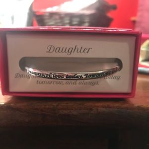 Daughter fine silver plated bangle bracelet